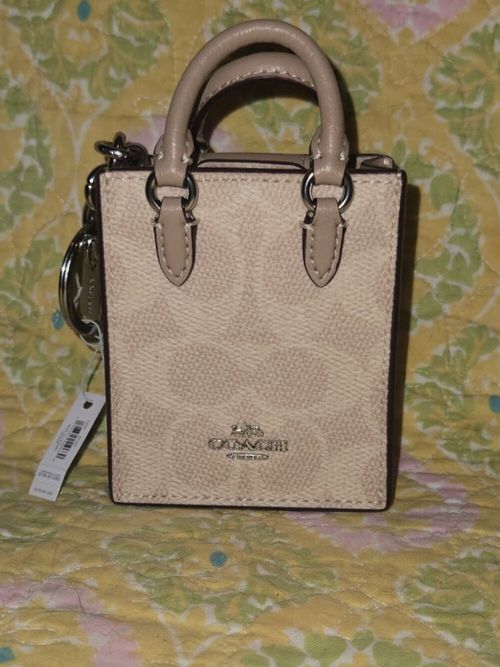 Mini Coach tote handbag charm